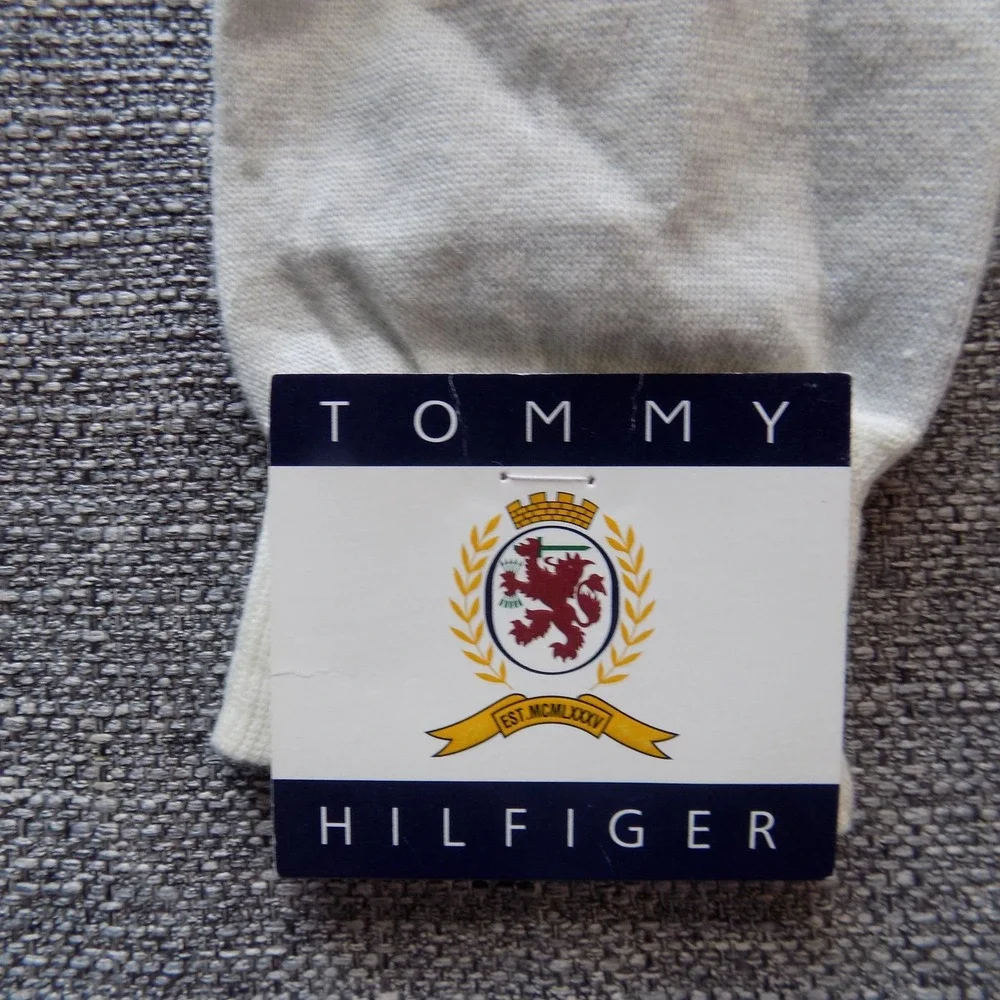 Tommy Hilfiger Crew Socks Mens OS White NEW Vintage USA Eagle Flag 944033 SR #38
